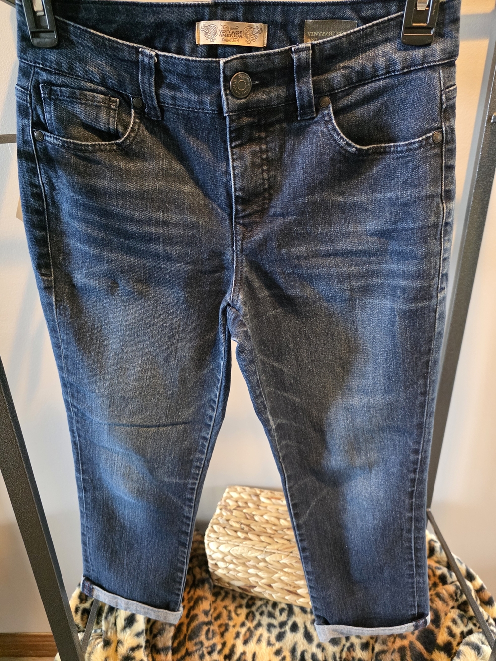 Vintage Indigo Cropped Ankle Jeans